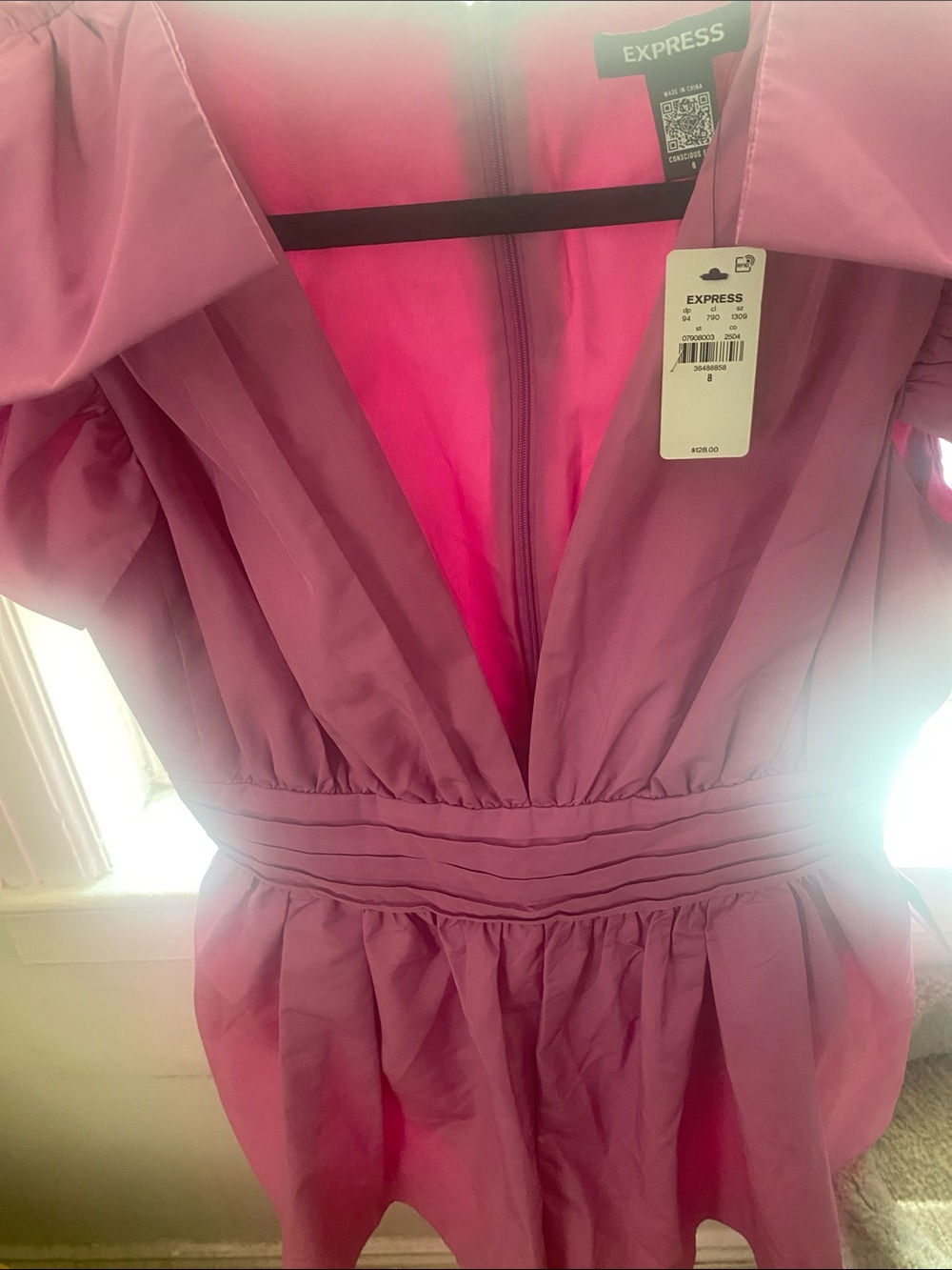 Express Girls' Magenta Puff-Sleeve Party Dress - Picture 13 of 16